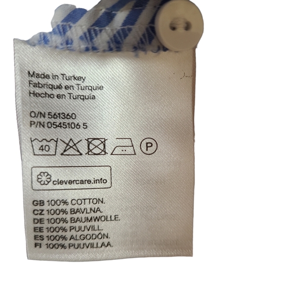 H&M cross wrap top blue stripes on  white - Picture 6 of 8